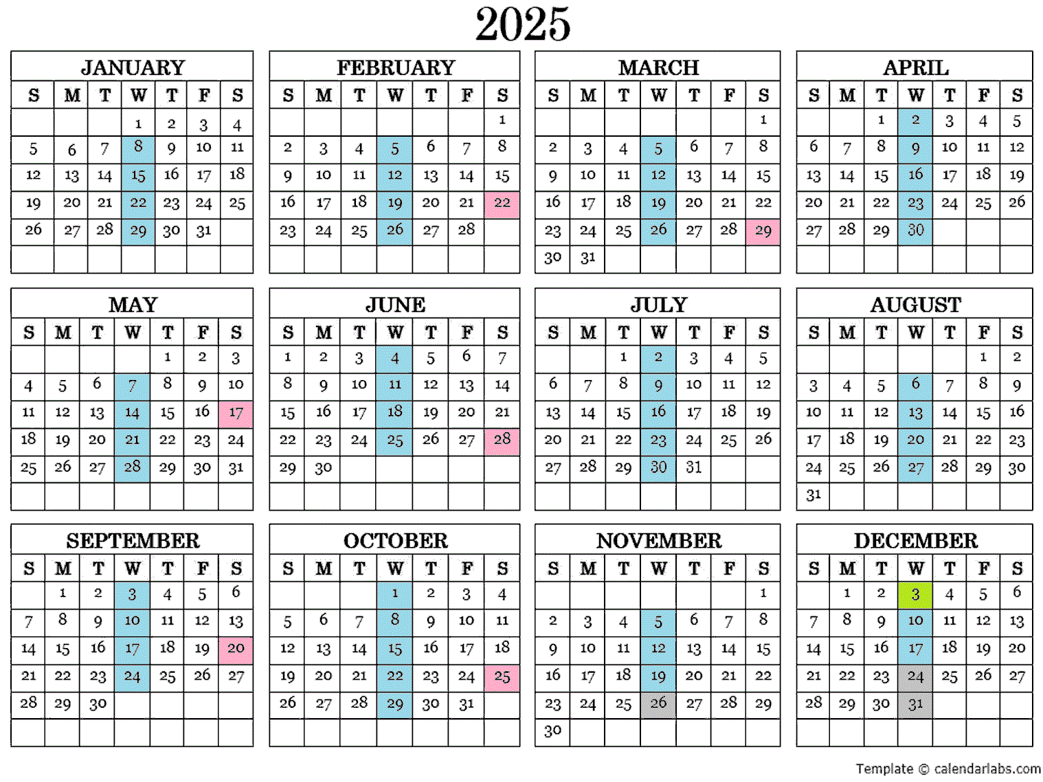 2025 Calendar